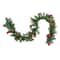 6ft. Unlit Red & Gold Ball Ornaments with Bows Artificial Garland